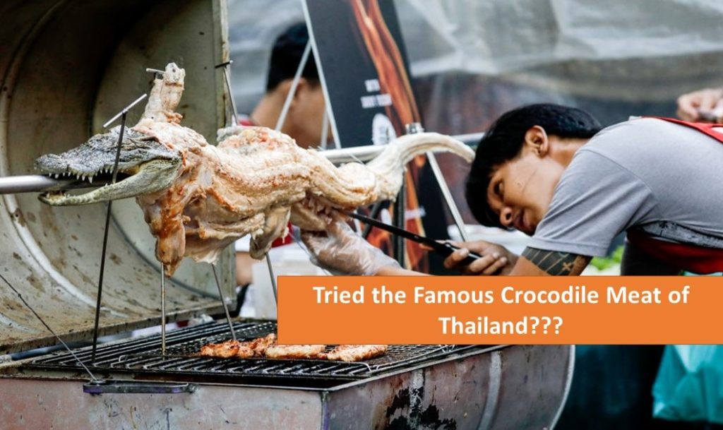 Crocodile meat in Thailand restaurant