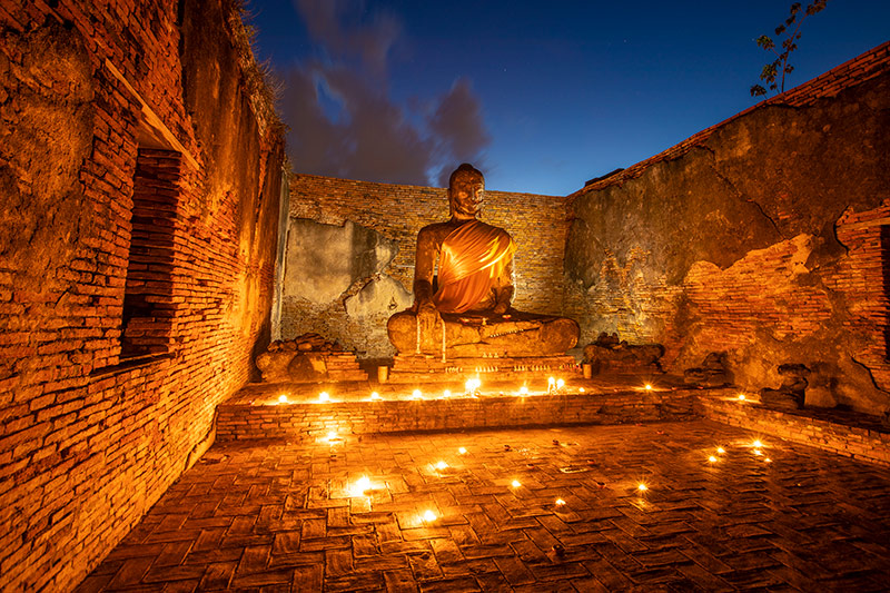 Budhha statue at phra nakhon on Magha Puja